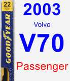 Passenger Wiper Blade for 2003 Volvo V70 - Premium