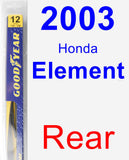 Rear Wiper Blade for 2003 Honda Element - Rear