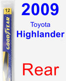 Rear Wiper Blade for 2009 Toyota Highlander - Rear