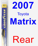 Rear Wiper Blade for 2007 Toyota Matrix - Rear