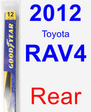 Rear Wiper Blade for 2012 Toyota RAV4 - Rear