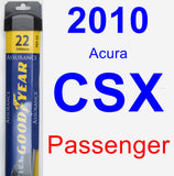 Passenger Wiper Blade for 2010 Acura CSX - Assurance
