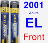 Front Wiper Blade Pack for 2001 Acura EL - Assurance