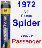Passenger Wiper Blade for 1972 Alfa Romeo Spider - Assurance
