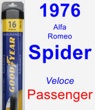 Passenger Wiper Blade for 1976 Alfa Romeo Spider - Assurance