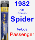 Passenger Wiper Blade for 1982 Alfa Romeo Spider - Assurance