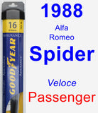 Passenger Wiper Blade for 1988 Alfa Romeo Spider - Assurance