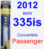 Passenger Wiper Blade for 2012 BMW 335is - Assurance