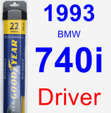 Driver Wiper Blade for 1993 BMW 740i - Assurance