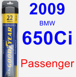 Passenger Wiper Blade for 2009 BMW 650Ci - Assurance