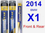 Front & Rear Wiper Blade Pack for 2014 BMW X1 - Assurance