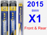 Front & Rear Wiper Blade Pack for 2015 BMW X1 - Assurance