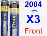 Front Wiper Blade Pack for 2004 BMW X3 - Assurance