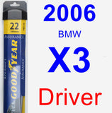 Driver Wiper Blade for 2006 BMW X3 - Assurance