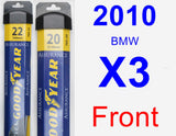 Front Wiper Blade Pack for 2010 BMW X3 - Assurance