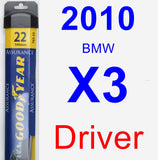 Driver Wiper Blade for 2010 BMW X3 - Assurance