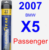 Passenger Wiper Blade for 2007 BMW X5 - Assurance