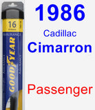Passenger Wiper Blade for 1986 Cadillac Cimarron - Assurance