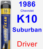 Driver Wiper Blade for 1986 Chevrolet K10 Suburban - Assurance