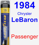 Passenger Wiper Blade for 1984 Chrysler LeBaron - Assurance