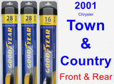 Front & Rear Wiper Blade Pack for 2001 Chrysler Town & Country - Assurance