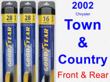 Front & Rear Wiper Blade Pack for 2002 Chrysler Town & Country - Assurance