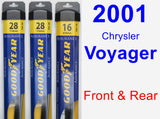 Front & Rear Wiper Blade Pack for 2001 Chrysler Voyager - Assurance