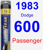 Passenger Wiper Blade for 1983 Dodge 600 - Assurance