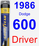 Driver Wiper Blade for 1986 Dodge 600 - Assurance