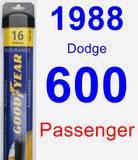 Passenger Wiper Blade for 1988 Dodge 600 - Assurance