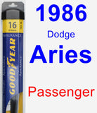 Passenger Wiper Blade for 1986 Dodge Aries - Assurance