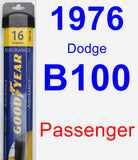 Passenger Wiper Blade for 1976 Dodge B100 - Assurance