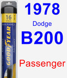 Passenger Wiper Blade for 1978 Dodge B200 - Assurance