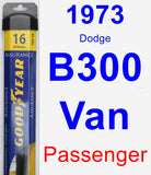 Passenger Wiper Blade for 1973 Dodge B300 Van - Assurance