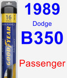 Passenger Wiper Blade for 1989 Dodge B350 - Assurance