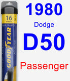 Passenger Wiper Blade for 1980 Dodge D50 - Assurance