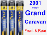 Front & Rear Wiper Blade Pack for 2001 Dodge Grand Caravan - Assurance