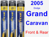 Front & Rear Wiper Blade Pack for 2005 Dodge Grand Caravan - Assurance
