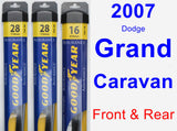 Front & Rear Wiper Blade Pack for 2007 Dodge Grand Caravan - Assurance