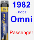 Passenger Wiper Blade for 1982 Dodge Omni - Assurance