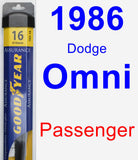 Passenger Wiper Blade for 1986 Dodge Omni - Assurance