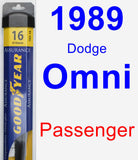 Passenger Wiper Blade for 1989 Dodge Omni - Assurance