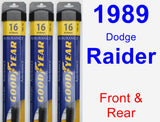 Front & Rear Wiper Blade Pack for 1989 Dodge Raider - Assurance