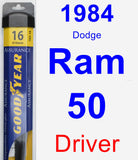 Driver Wiper Blade for 1984 Dodge Ram 50 - Assurance