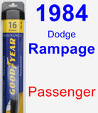 Passenger Wiper Blade for 1984 Dodge Rampage - Assurance