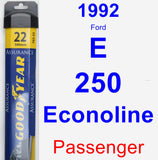 Passenger Wiper Blade for 1992 Ford E-250 Econoline - Assurance