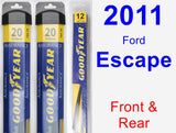 Front & Rear Wiper Blade Pack for 2011 Ford Escape - Assurance