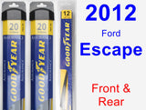 Front & Rear Wiper Blade Pack for 2012 Ford Escape - Assurance
