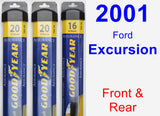 Front & Rear Wiper Blade Pack for 2001 Ford Excursion - Assurance