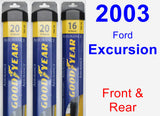 Front & Rear Wiper Blade Pack for 2003 Ford Excursion - Assurance